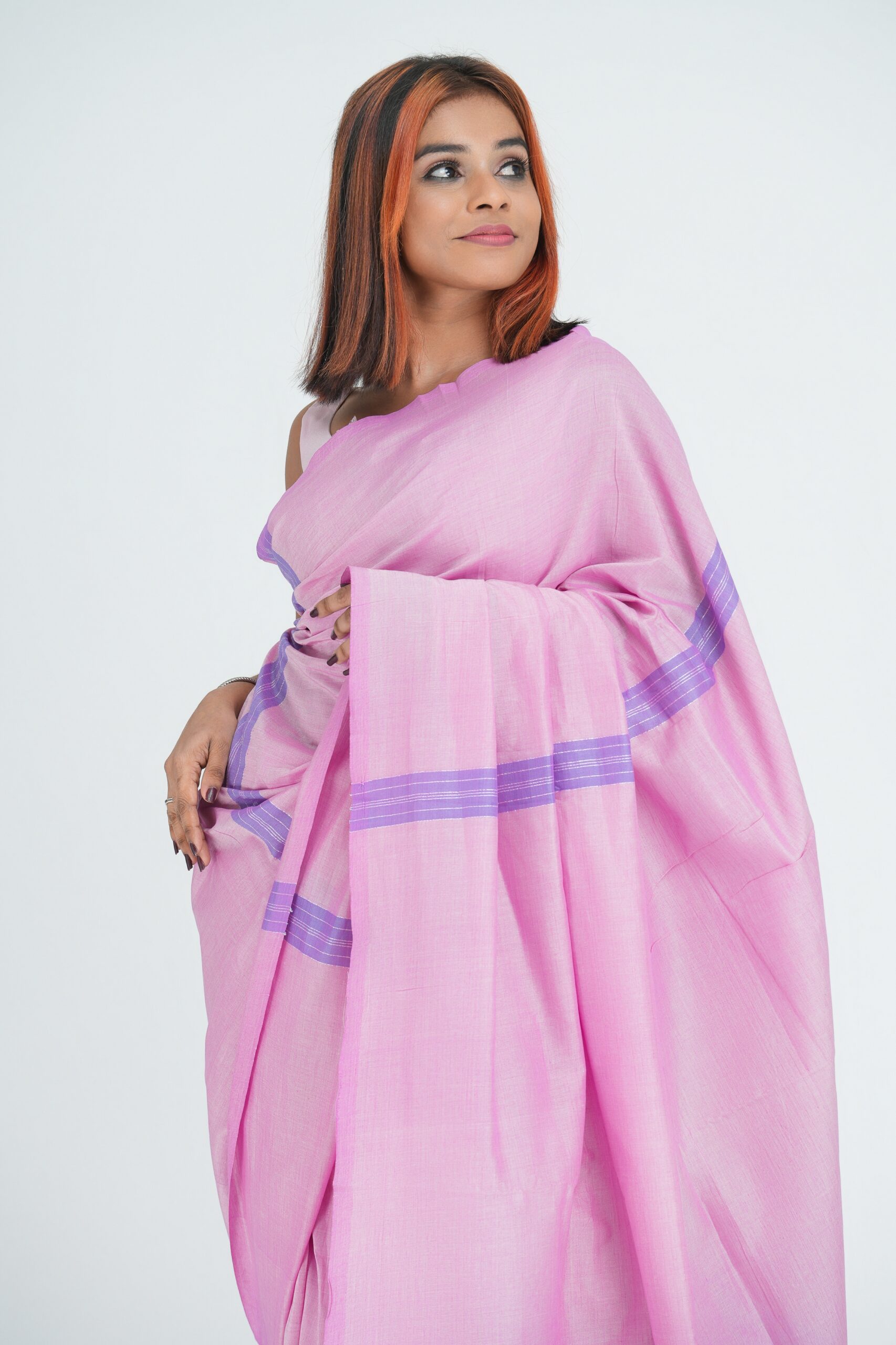 L/H Rich Cotton (Thistle Pink) Saree