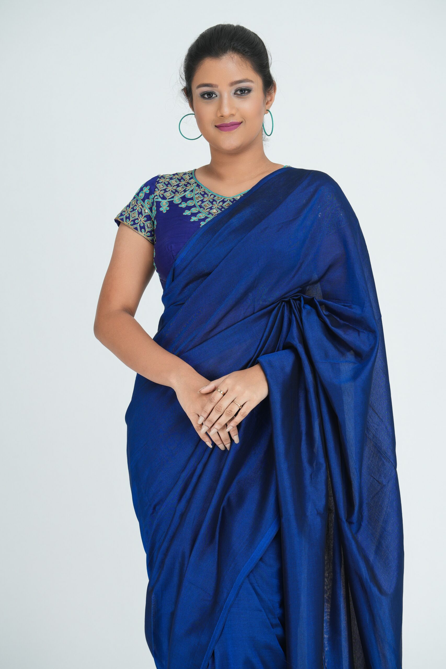 Super Rayon Saree (Signal Blue) Saree